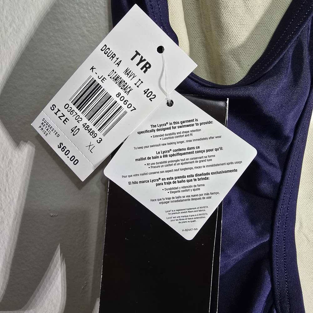 NWT TYR Navy One-Piece Guard Swimsuit - Picture 4 of 4